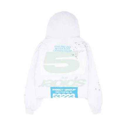 White Cropped Sp5der Hoodie